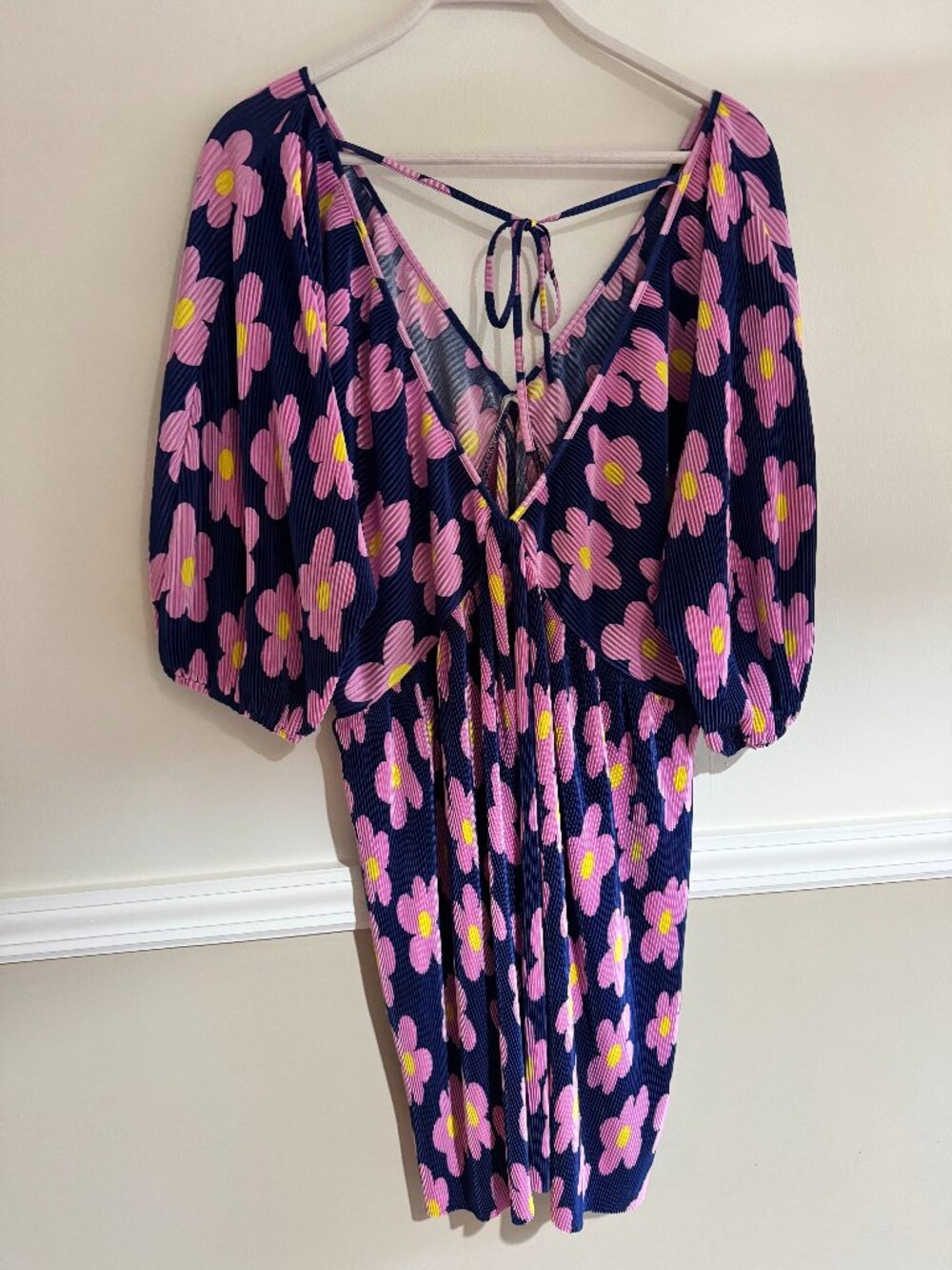 ASOS Plisse Batwing Mini Dress - Picture 4 of 7